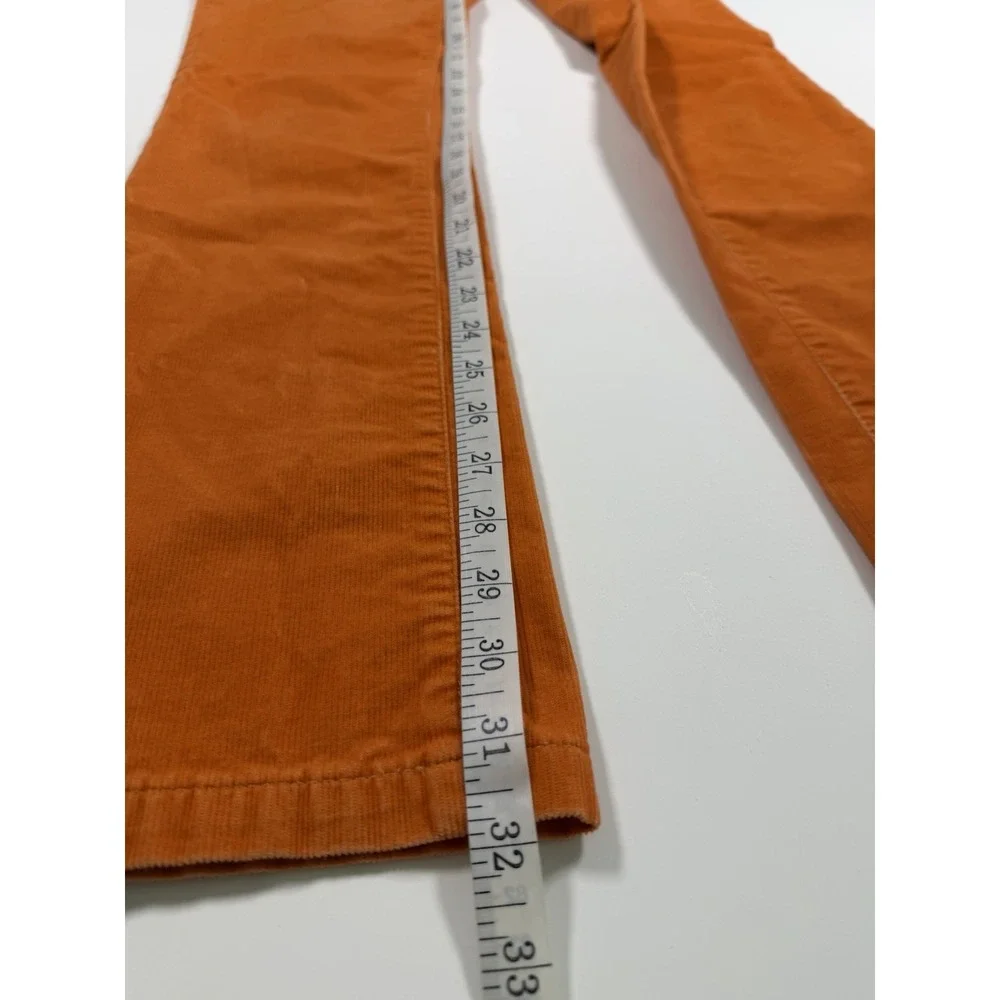 J.CREW Corduroy Pants Women's Sz 28R City Fit Orange Stretch